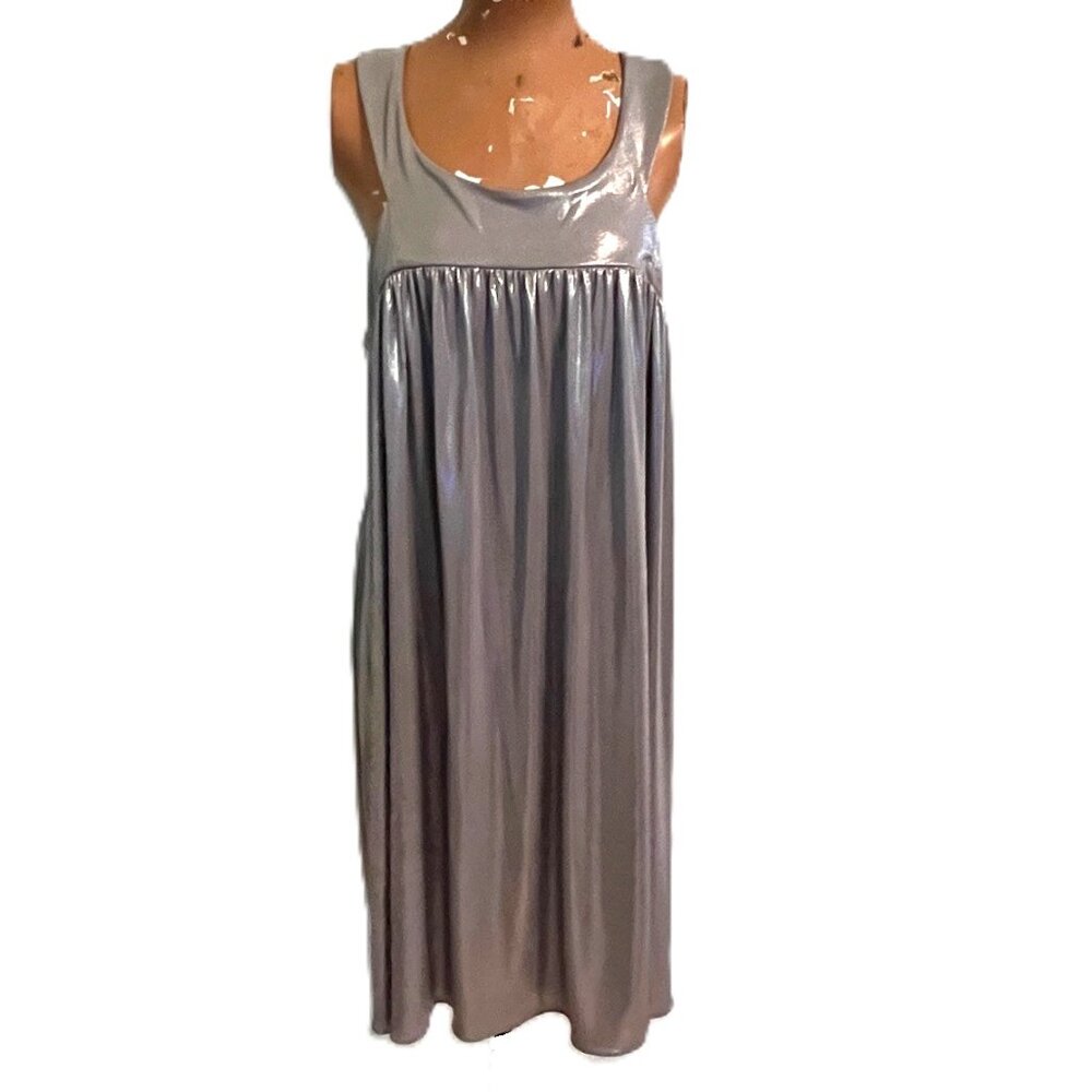 APNY Alyn Paige Size Large Sparkly Silver Dress Y2K NWT Vintage Baby Doll Party!